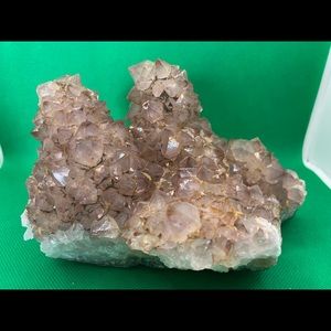 Large pink amethyst stalactite crystal cluster